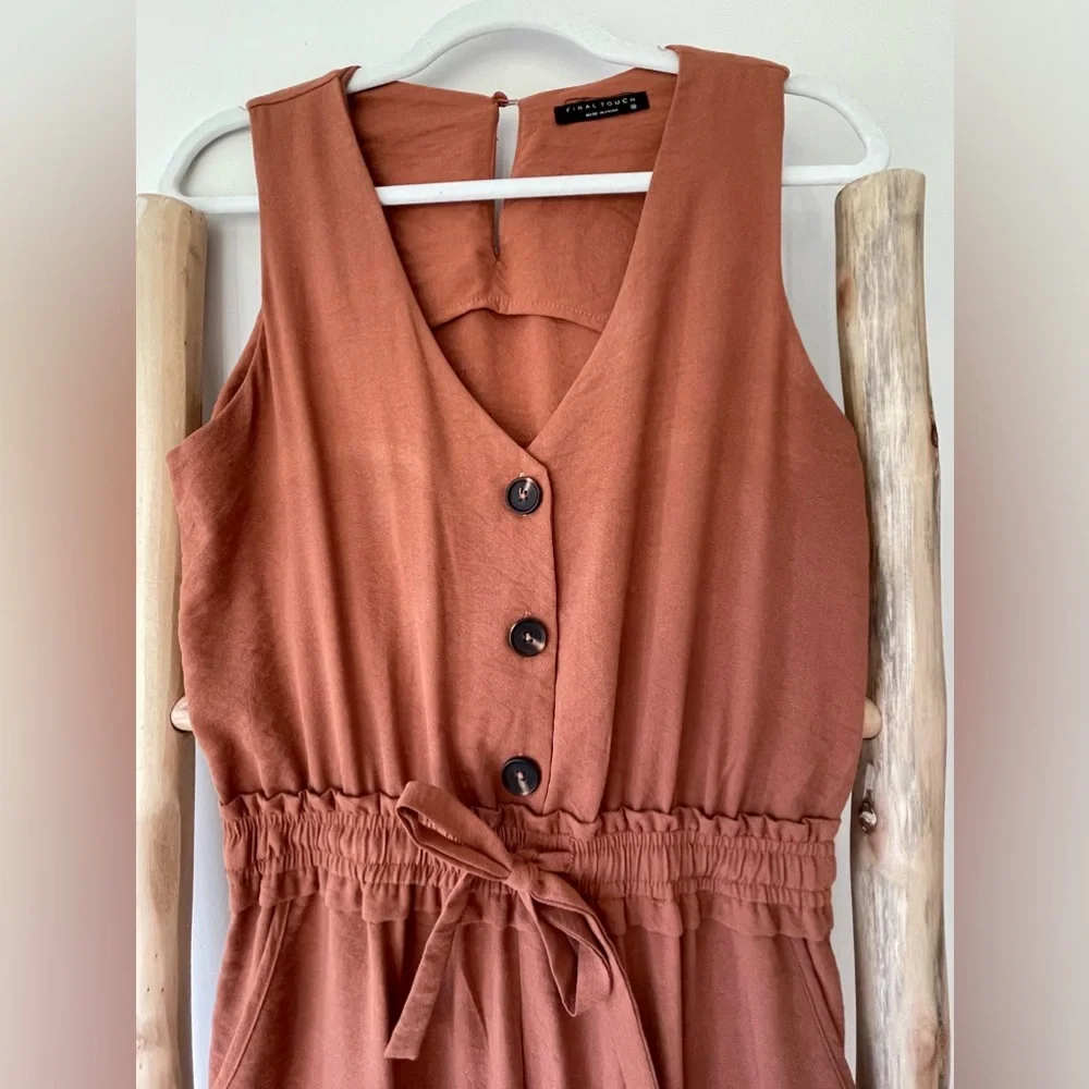 Final Touch Boutique Brand Rust Sienna Sleeveless Jumpsuit Size M